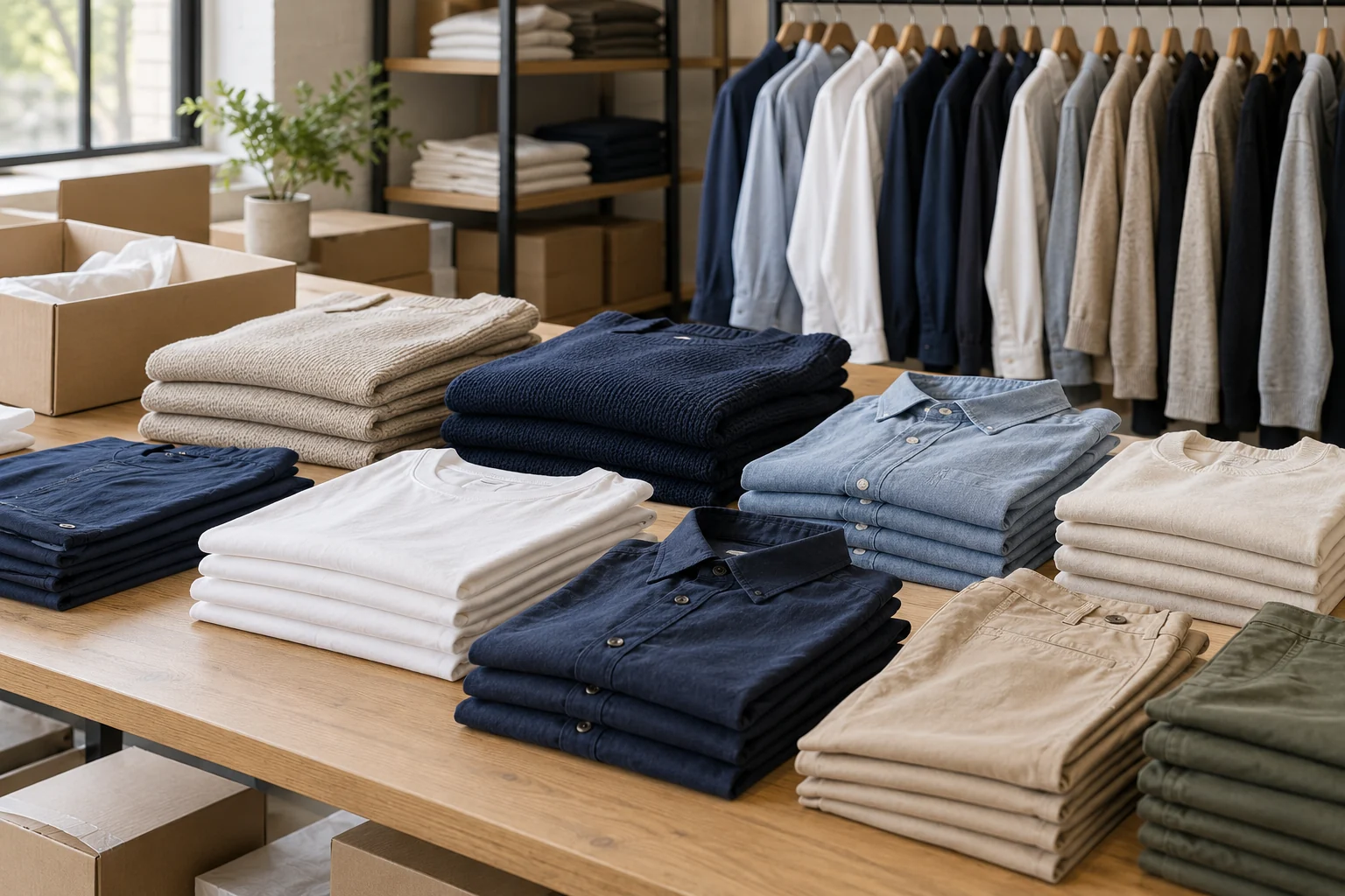 Folded apparel and a clothing rack